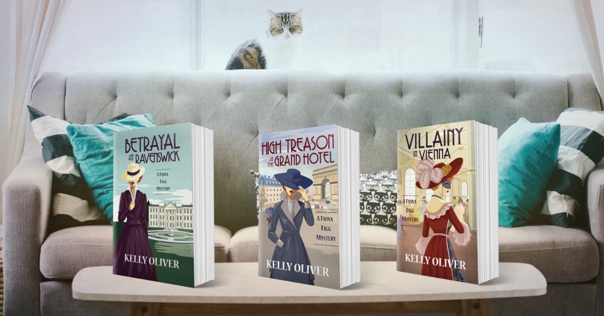 Book Review: High Treason at the Grand Hotel (Fiona Figg Mystery #2) by Kelly Oliver @TLCBookTours @KellyOliverBook